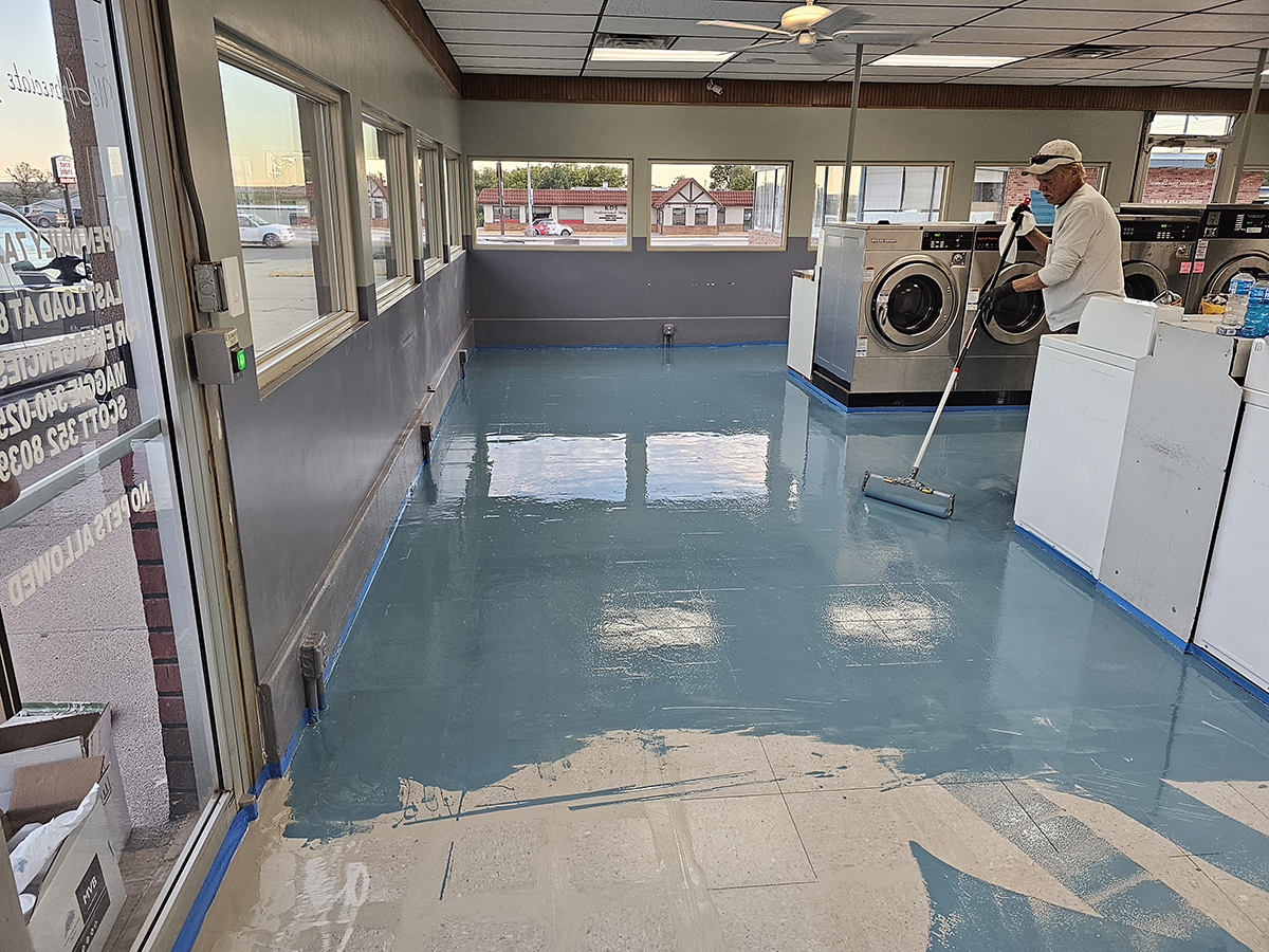 Epoxy Basecoat being Applied