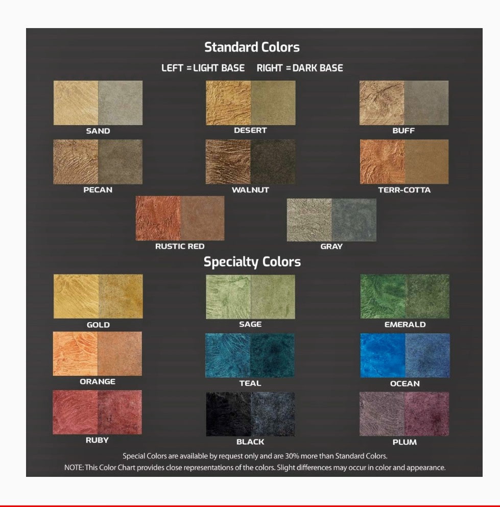 Stained Concrete Color Chart
